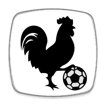 France soccer cock - Square fridge magnet - white - Front