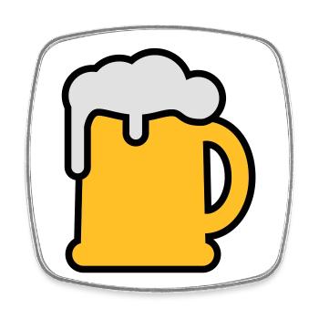 Bierkrung | Beer Mug - Magnet carré - blanc - Devant