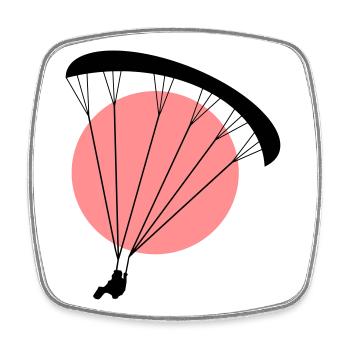 Paraglider Sunset Vector - Square fridge magnet - white - Front
