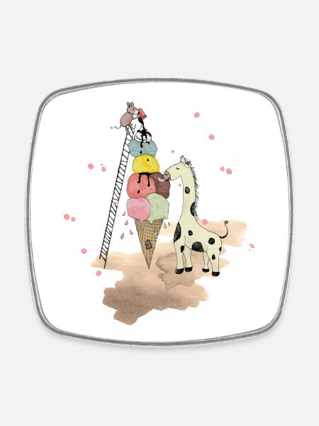 Wildlife Icecream - Square fridge magnet - white