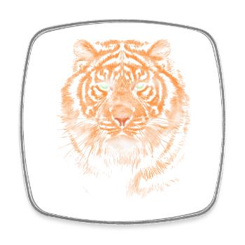 Tiger - Magnet carré - blanc - Devant