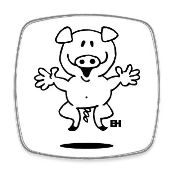 Pig - Square fridge magnet - white - Front
