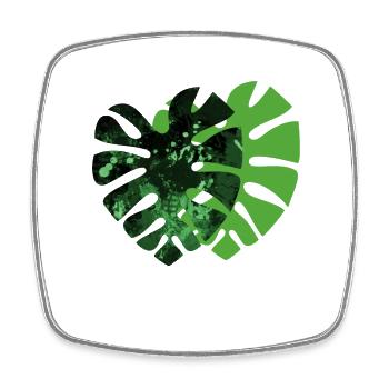 Monstera-Pflanze - Viereckiger Kühlschrankmagnet - Weiß - Vorne