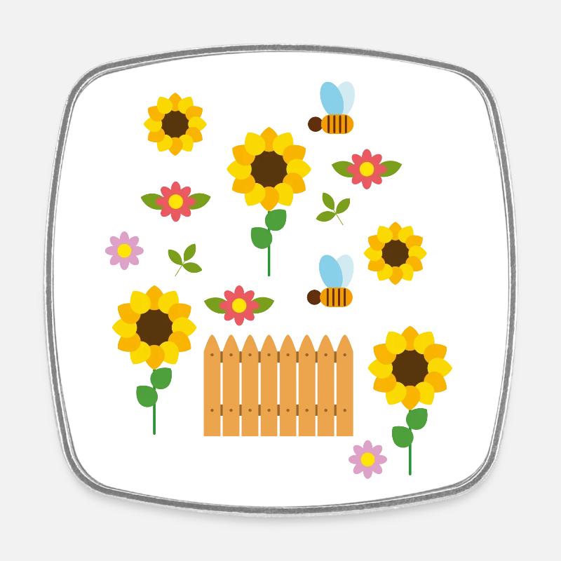 summer - Square fridge magnet - white