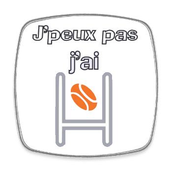 J'peux pas j'ai rugby vrai motif - Magnet carré - blanc - Devant
