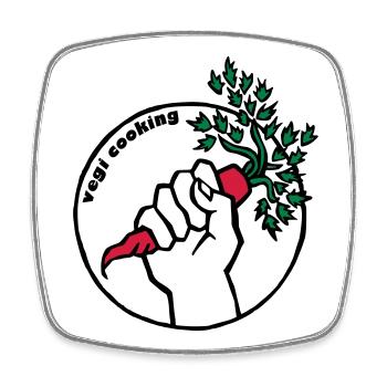 Vegan - Viereckiger Kühlschrankmagnet - Weiß - Vorne