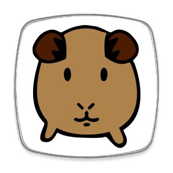 guinea pig - Square fridge magnet - white - Front