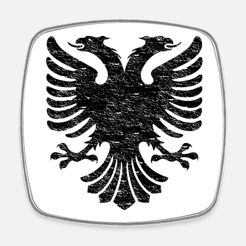 Aigle albanais aigle bicéphale Shqiptar albanais - Magnet carré - blanc