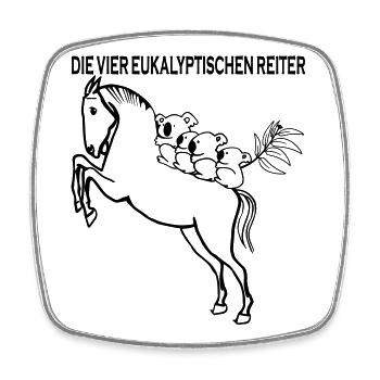 Die vier eukalyptischen Reiter - Viereckiger Kühlschrankmagnet - Weiß - Vorne