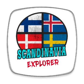 Scandinavia Explorer / Scandinavia / Gift - Square fridge magnet - white - Front