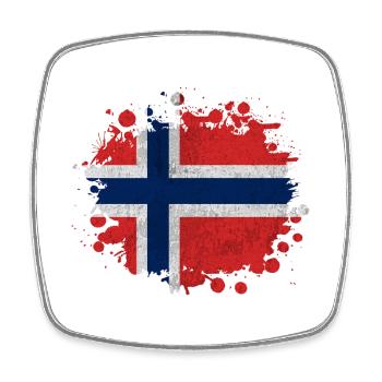 Klecks Norvège - Cadeau drapeau - Magnet carré - blanc - Devant