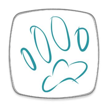 Footprint Fussabruck Dog - Square fridge magnet - white - Front