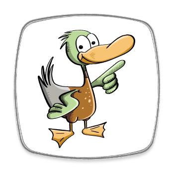 Funny - duck comic - Square fridge magnet - white - Front