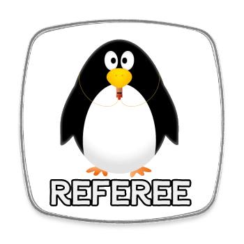 Arbitre - Arbitre - Magnet carré - blanc - Devant