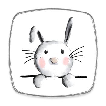 Lapin mignon - lapin - lapin - lapin - Magnet carré - blanc - Devant