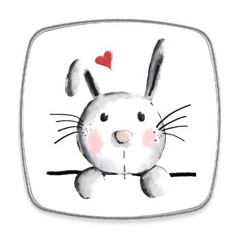 Rabbit with heart - rabbit - bunny - mucki - rabbit - Square fridge magnet - white - Front