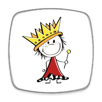 Sweet little king - kings - stick figures - Square fridge magnet - white - Front