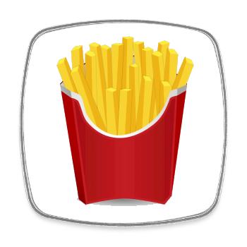 French fries - Square fridge magnet - white - Front