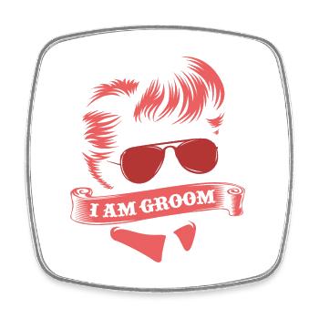 Bachelor - Square fridge magnet - white - Front