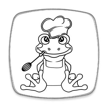 cuisinier chef cuisinier cuisine délicieuse manger épices gril - Magnet carré - blanc - Devant
