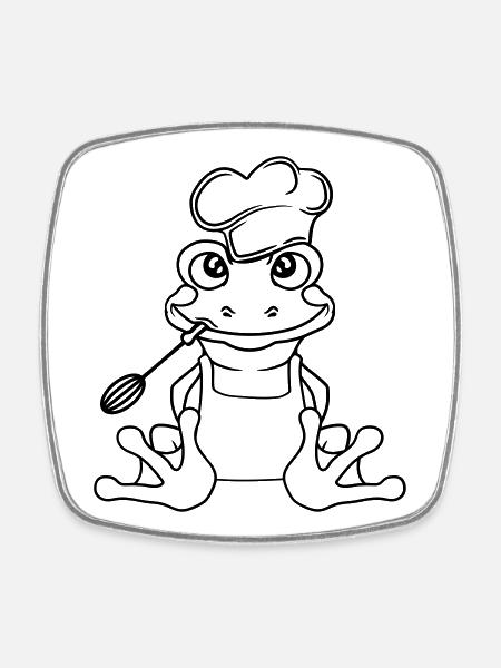 cuisinier chef cuisinier cuisine délicieuse manger épices gril - Magnet carré - blanc