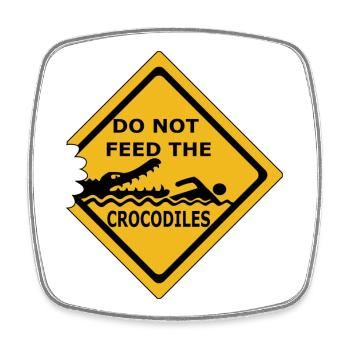 Do not feed crocodiles - Square fridge magnet - white - Front