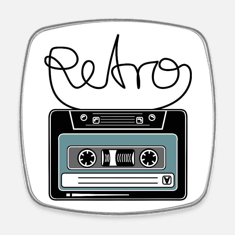 Cassette Retro Mixtape Band Salad - Square fridge magnet - white