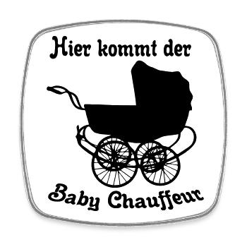 Baby Chauffeur Kind Familie Eltern lustig Geschenk - Viereckiger Kühlschrankmagnet - Weiß - Vorne
