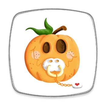 Bébé ventre citrouille I grossesse I cadeau - Magnet carré - blanc - Devant