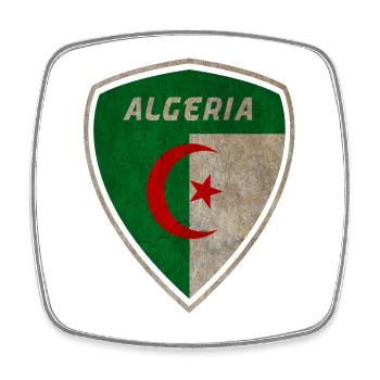 Algerien Wappen Vintage / Geschenk Algier - Viereckiger Kühlschrankmagnet - Weiß - Vorne