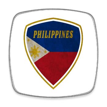 Philippinen Wappen Vintage Geschenk Flagge Manila - Viereckiger Kühlschrankmagnet - Weiß - Vorne