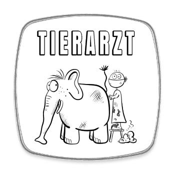 Lustiger Tierarzt I Tiermedizin I Vetmed Geschenk - Viereckiger Kühlschrankmagnet - Weiß - Vorne