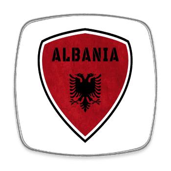 Albanien Wappen Vintage / Geschenk Albania Kosovo - Viereckiger Kühlschrankmagnet - Weiß - Vorne