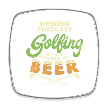 Golf - Viereckiger Kühlschrankmagnet - Weiß - Vorne