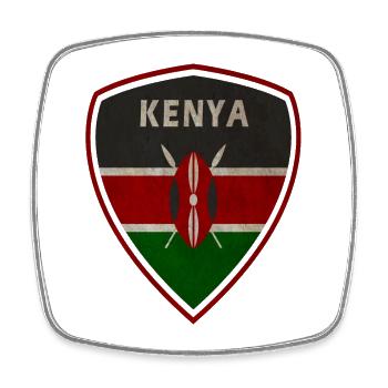Kenia Wappen Vintage / Kenya Geschenk Afrika - Viereckiger Kühlschrankmagnet - Weiß - Vorne
