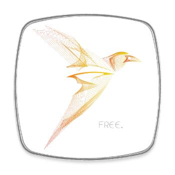Free Line Art Vogel Minimalistisches Design - Viereckiger Kühlschrankmagnet - Weiß - Vorne