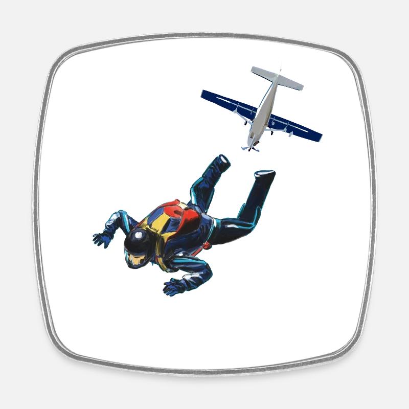 Skydiver - Viereckiger Kühlschrankmagnet - Weiß