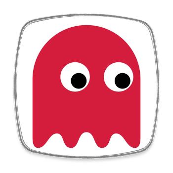 Game Classics Ghost - Viereckiger Kühlschrankmagnet - Weiß - Vorne