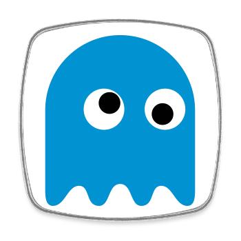 Game Classics Ghost - Square fridge magnet - white - Front