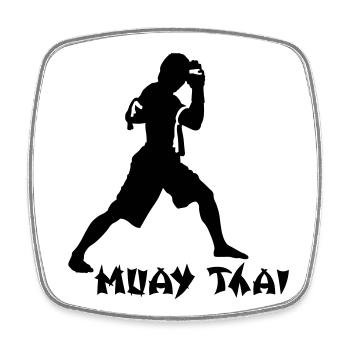 Muay Thai - Viereckiger Kühlschrankmagnet - Weiß - Vorne