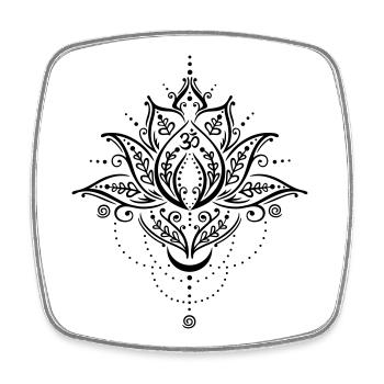 Lotus Lotusblume Mond Om Symbol Yoga - Viereckiger Kühlschrankmagnet - Weiß - Vorne