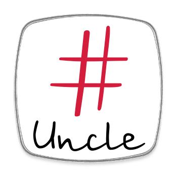 #Uncle Hashtag Social Media I Geschenkidee Onkel - Viereckiger Kühlschrankmagnet - Weiß - Vorne
