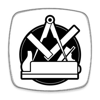Carpenters' guild - Square fridge magnet - white - Front