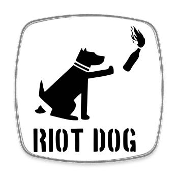 chien anti-émeute - Magnet carré - blanc - Devant