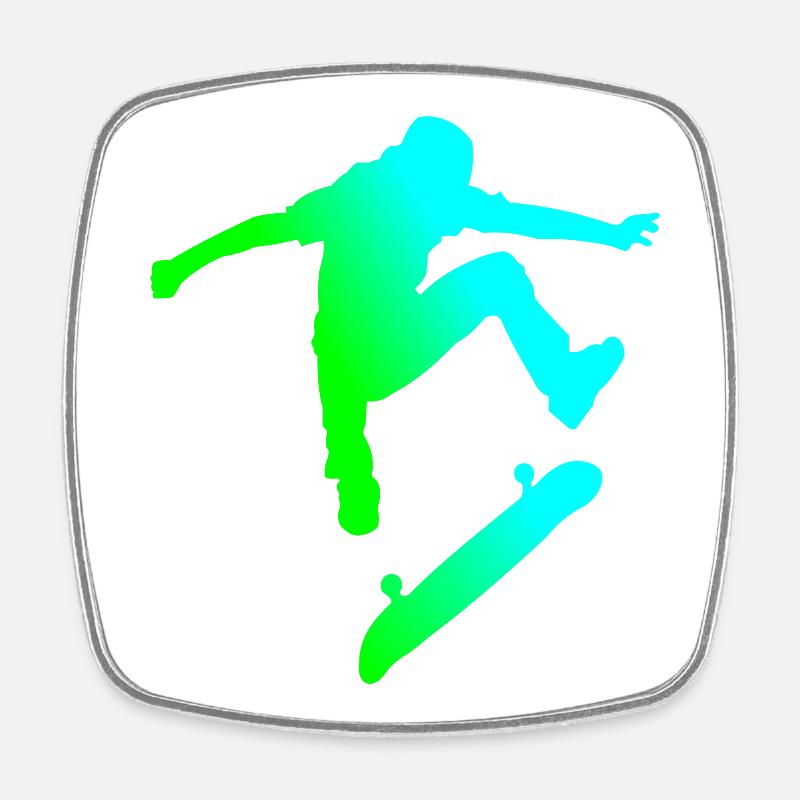 Skater - Square fridge magnet - white
