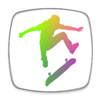 Skater - Viereckiger Kühlschrankmagnet - Weiß - Vorne