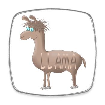 Llama - Square fridge magnet - white - Front
