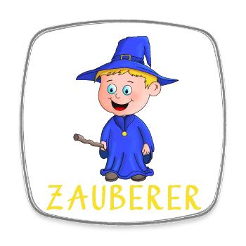 Magier - Zauberer - Viereckiger Kühlschrankmagnet - Weiß - Vorne