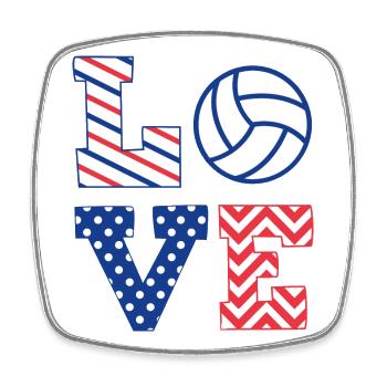 Volleyball - Square fridge magnet - white - Front