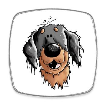 Hovawart - Hovi - Cartoon - Viereckiger Kühlschrankmagnet - Weiß - Vorne